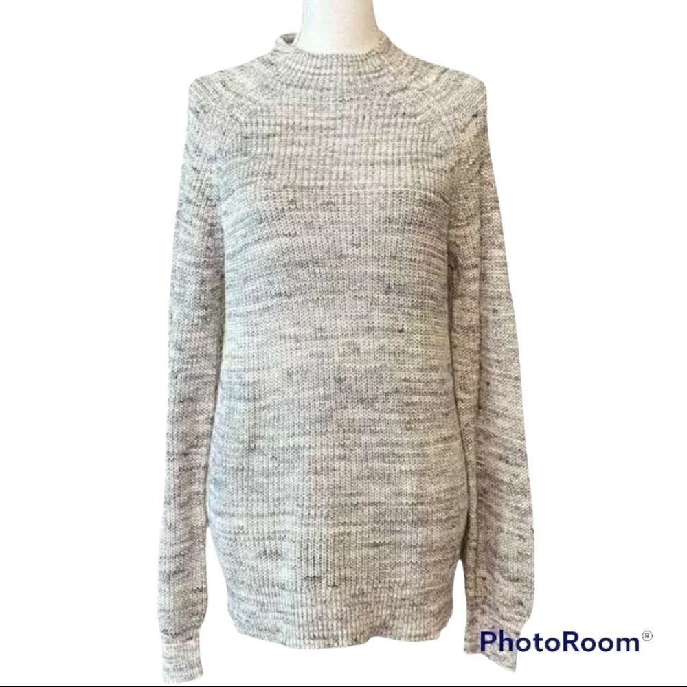 Caslon space dye sweater grey/ivory combo NWT XS